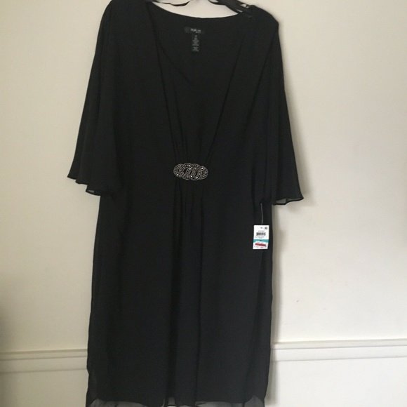 Style & Co flowing BLACK DRESS. Misses 16. NWT - Picture 1 of 7